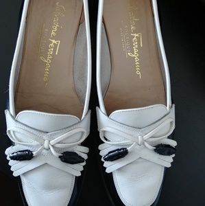 Salvatore Ferragamo Black & White Loafers